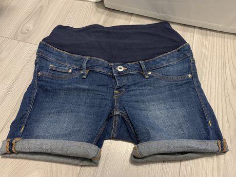 Krótkie ciążowe jeansowe spodenki h&m 36
