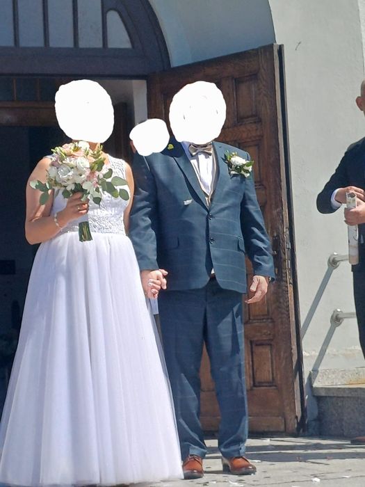 Sprzedam suknię ślubną model "Sandra"Tiul BROKATOWY Muślin