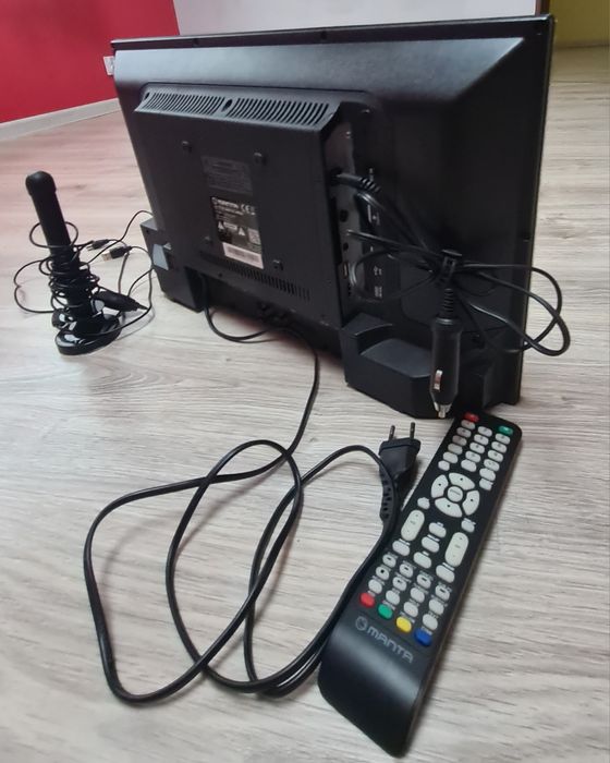 Telewizor Manta 22 cale z antena i pilotem, kamper/tir