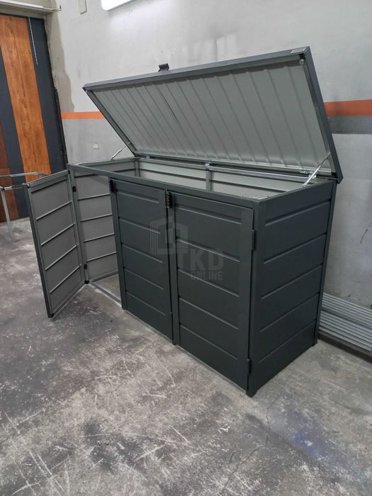 Zabudowa Koszy Na Śmieci Wiata Obudowa 207X80X120 Cm 3X240L Tkd603