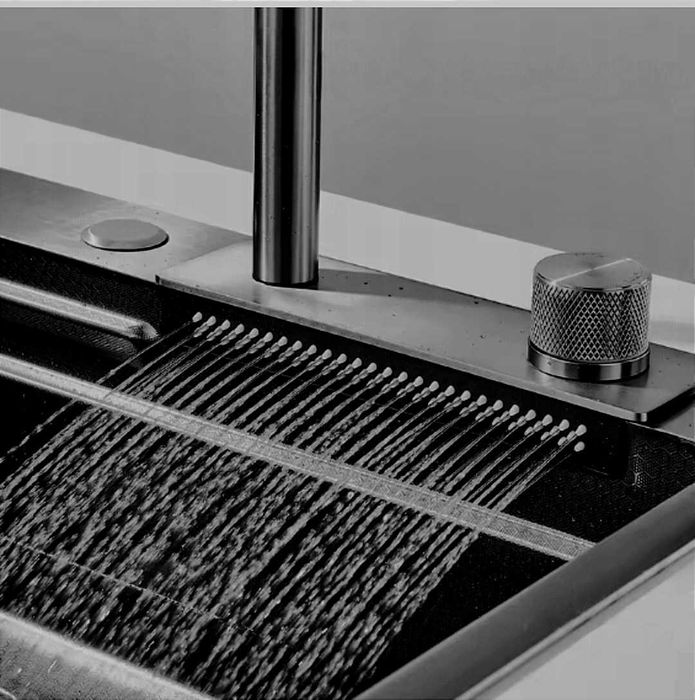 Zlew Zlewozmywak kuchenny z wodospadem-powloka antykorozyjna 60x45