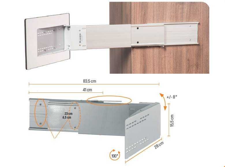 Suporte TV LCD LED para Barco Casa Autocaravana