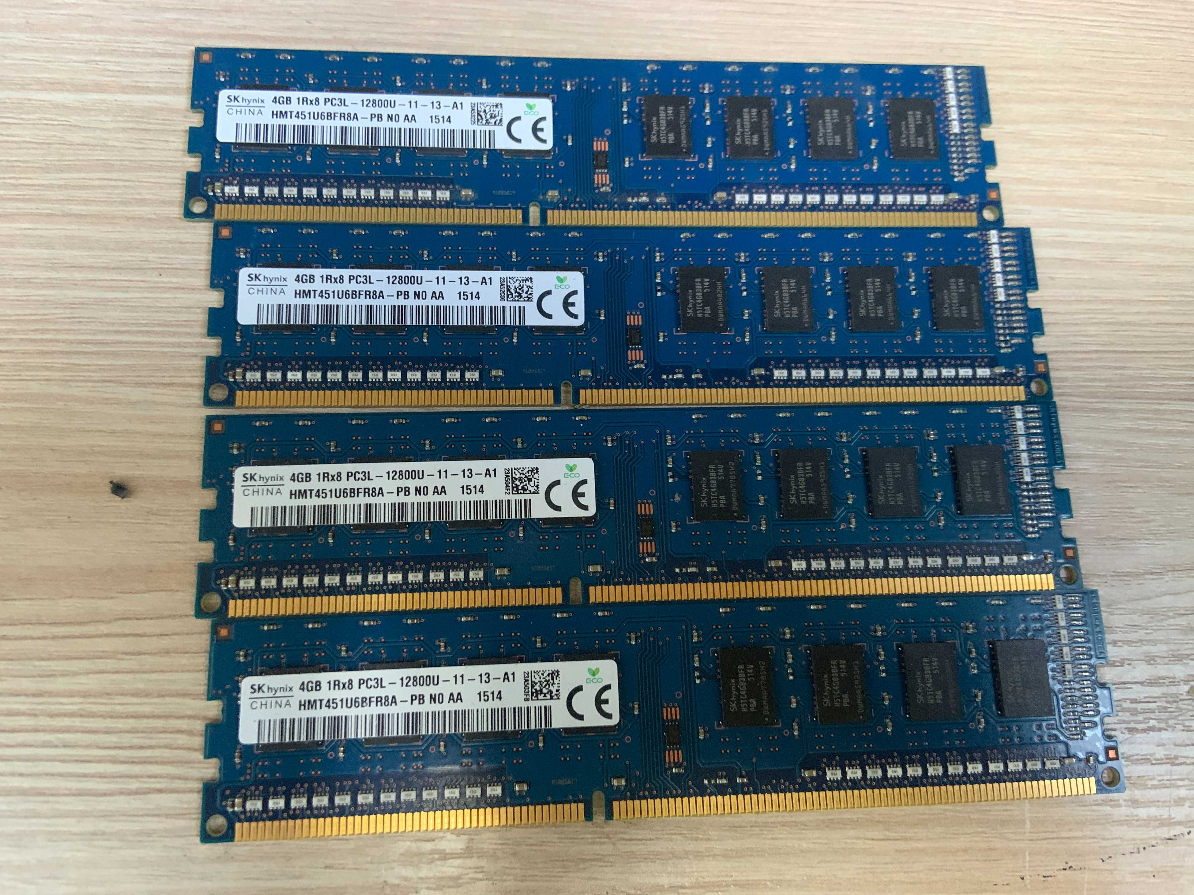 16GB 4*4GB Hynix DDR3 4Gb 1Rx8 1600Mhz PC3L-12800U-11-13-A1