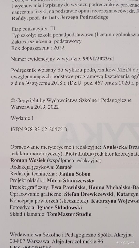 Fizyka 2022 kl l
