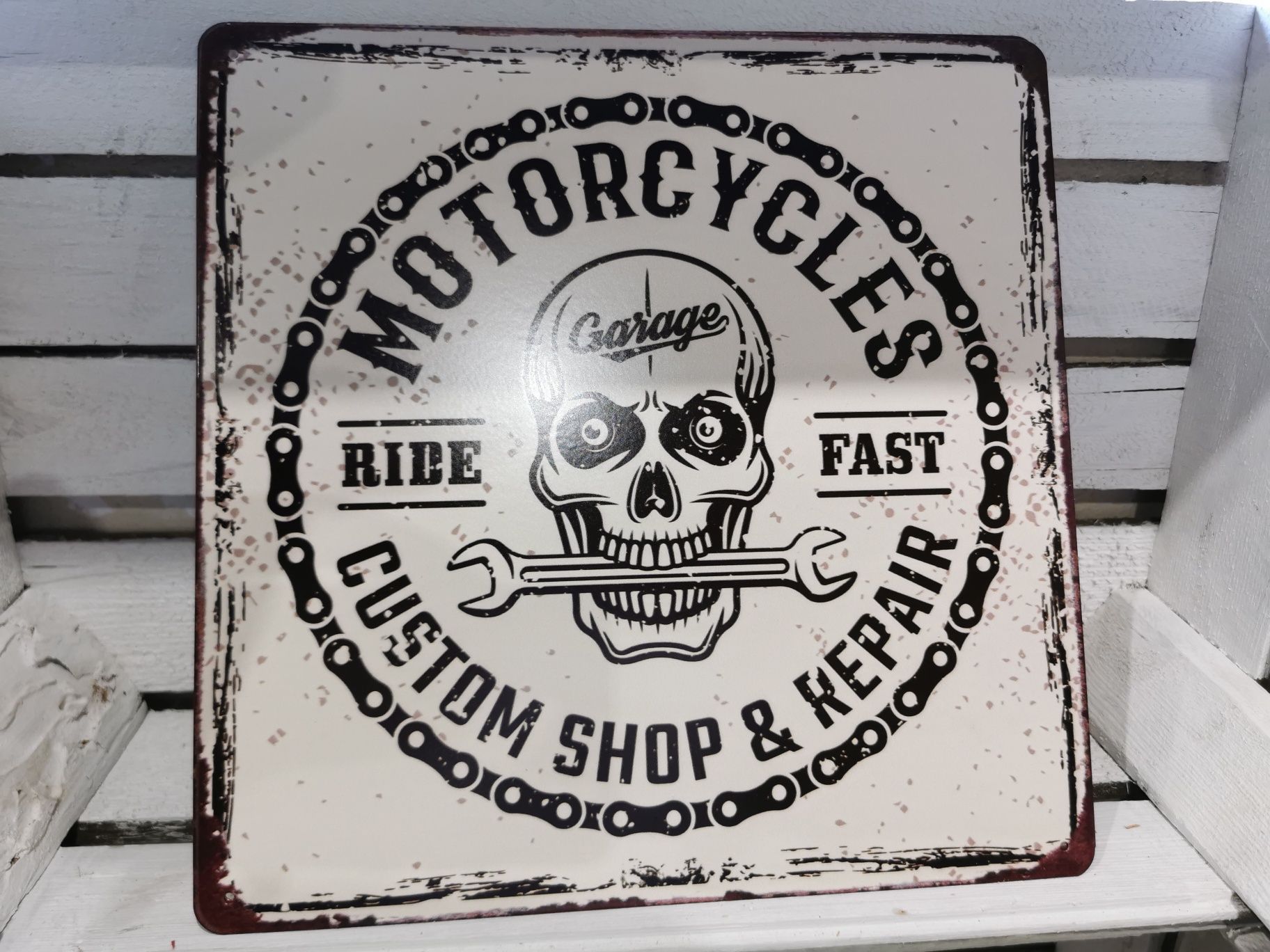Szyld tablica emaliowana warsztat motocyklowy