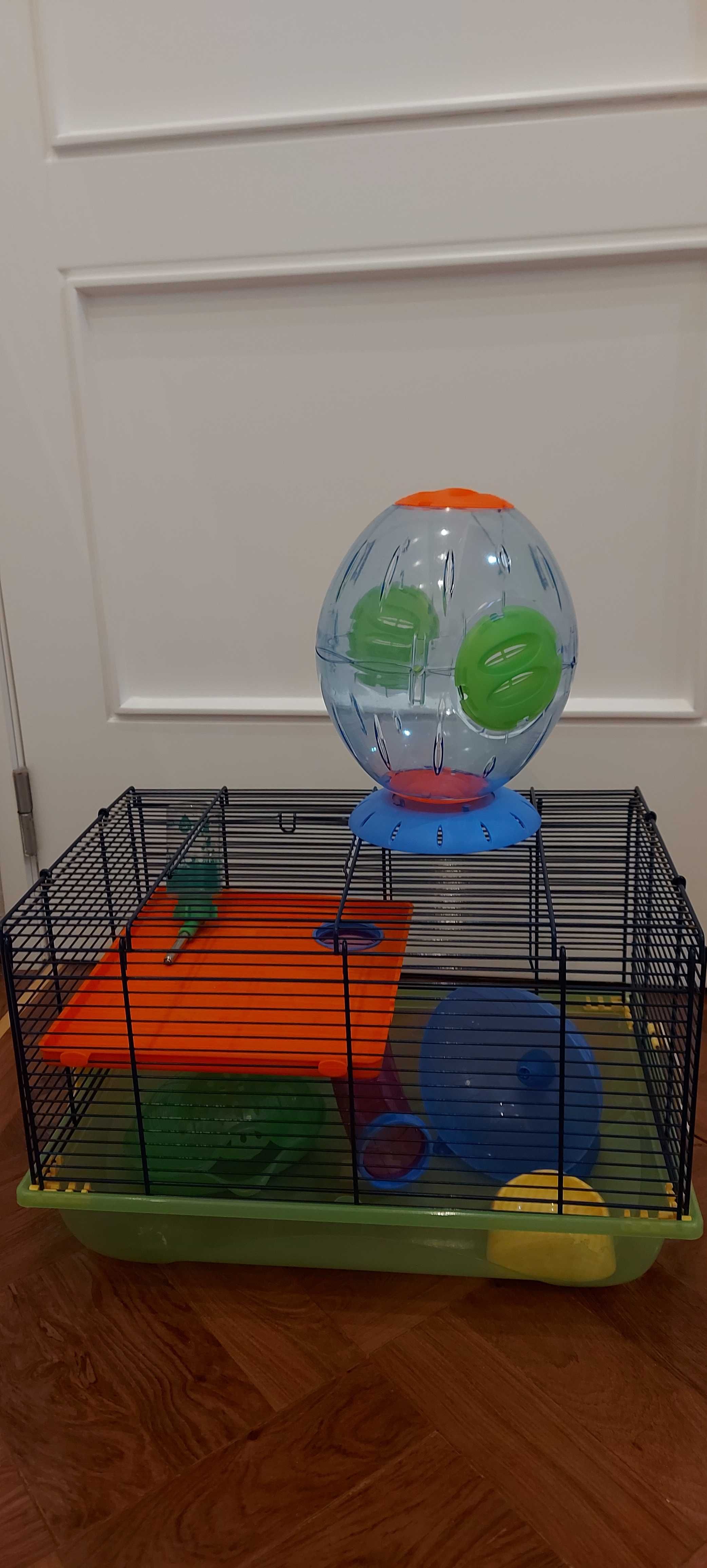 Gaiola para hamster com acessórios e brinquedo