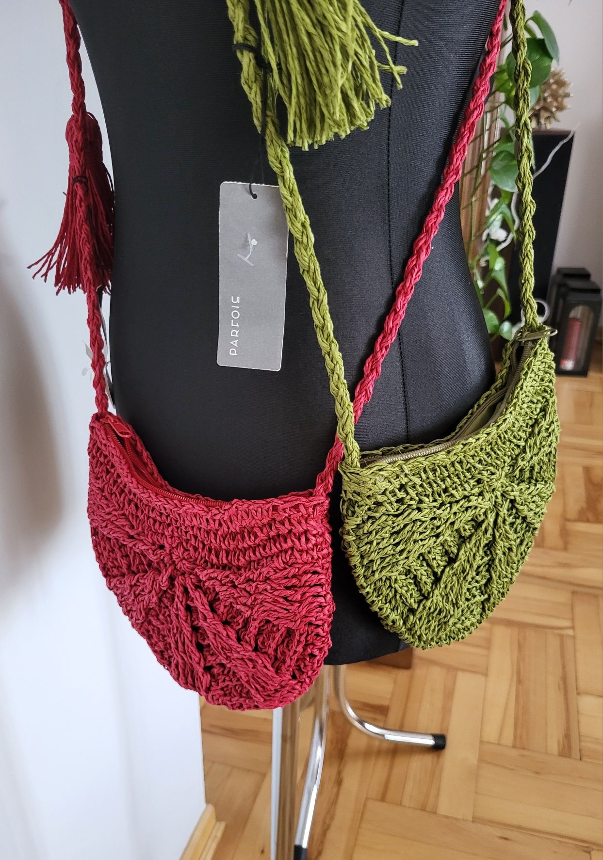Torebka Nowa Parfois mała pleciona ażurowa boho