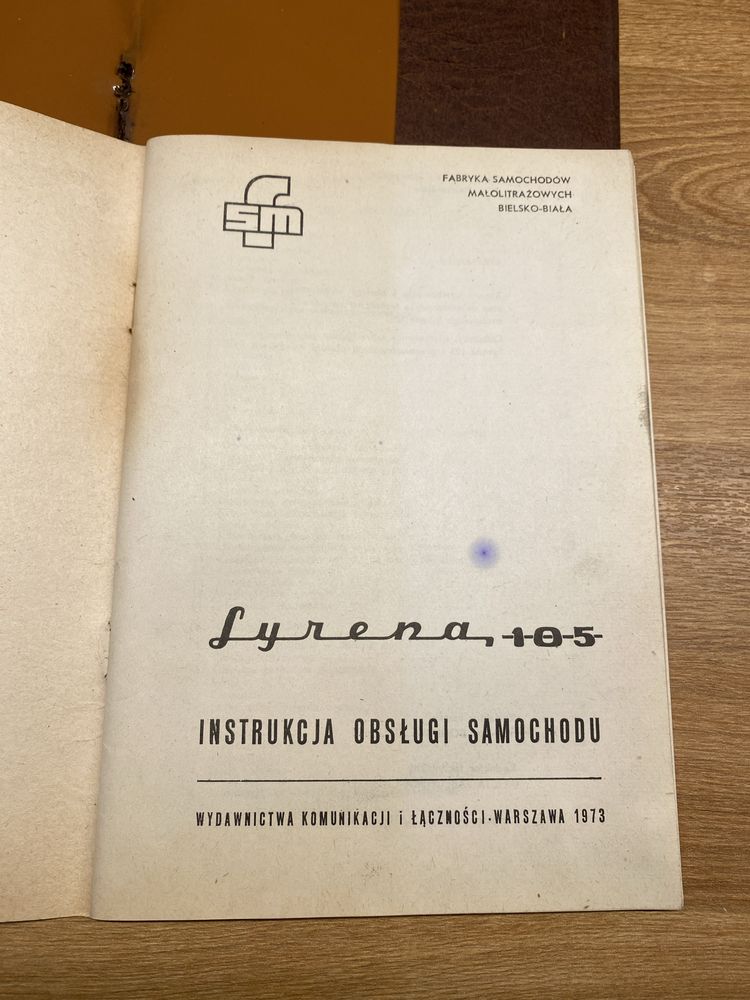 Syrena 105 FSM instrukcja obsługi samochodu 1973