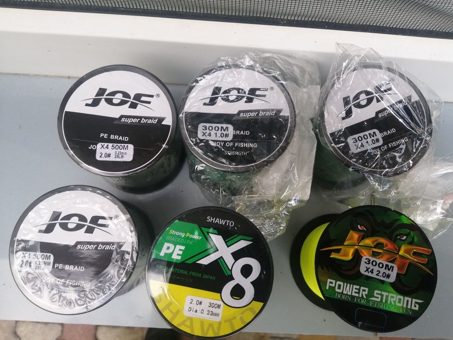 6x plecionka wędkarska 300m i 500m 0.23mm i mniejsze przekroje