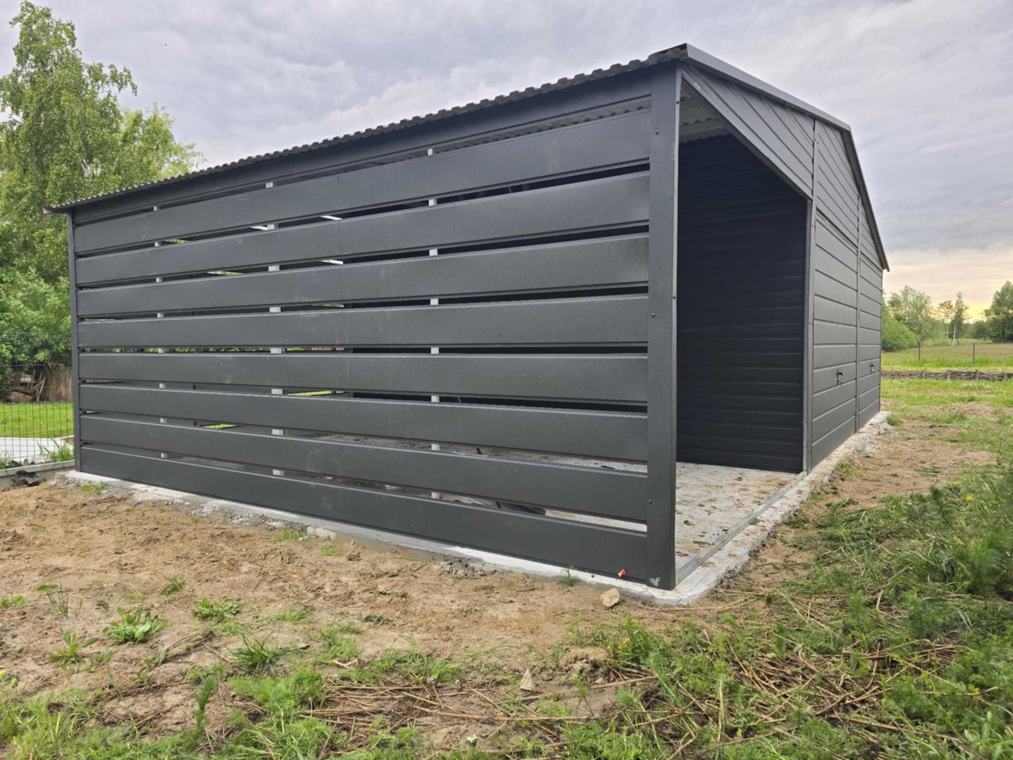 Blaszak, garaż blaszany, garaże z wiatą 4x5 +wiata  ROZMIARY- PROMOCJA