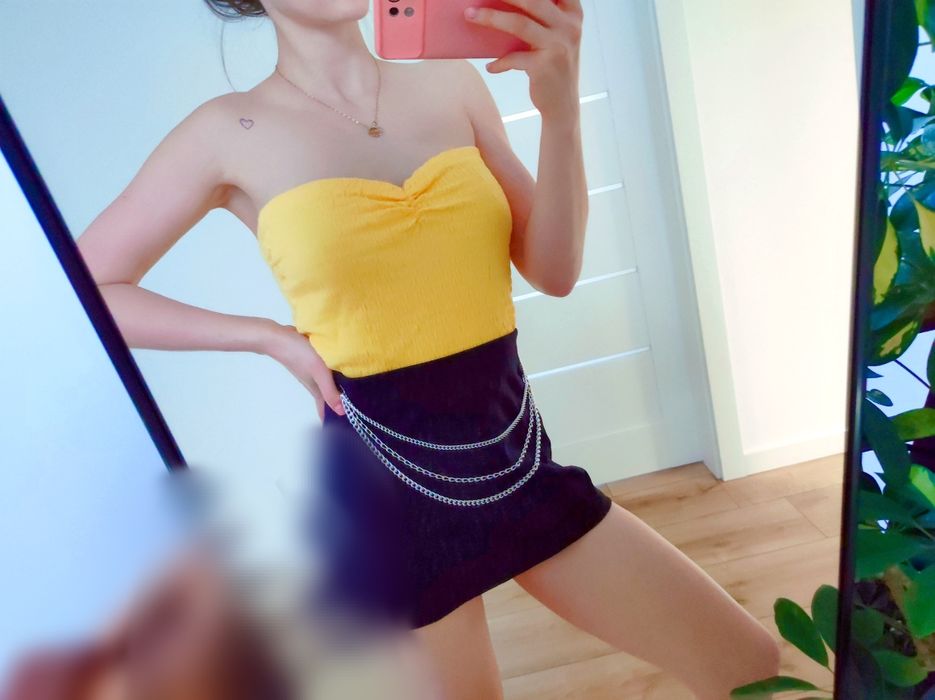 Top crop żółty Zara