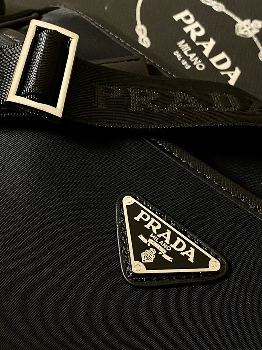 PRADA Re-Nylon Messenger Bag Black