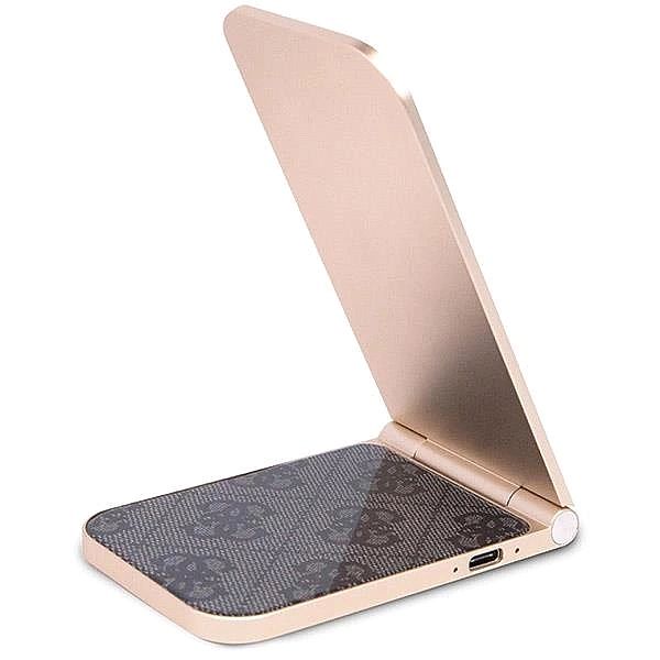 Ładowarka indukcyjna Guess 4G Pattern MagSafe składana 2w1/15W - czarn