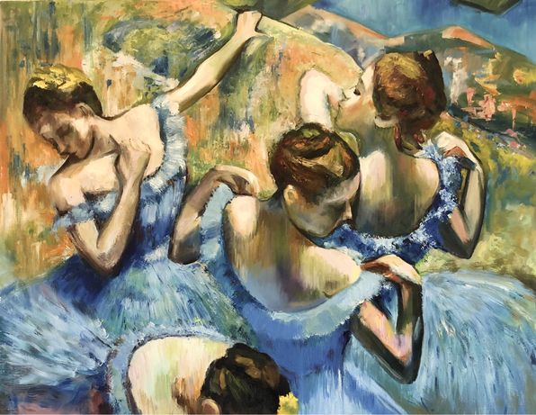 Картина маслом  Голубые танцовщицы 55х70