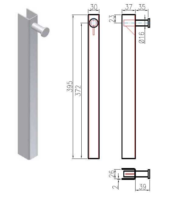 Profil zakończeniowy burty aluminiowej H400