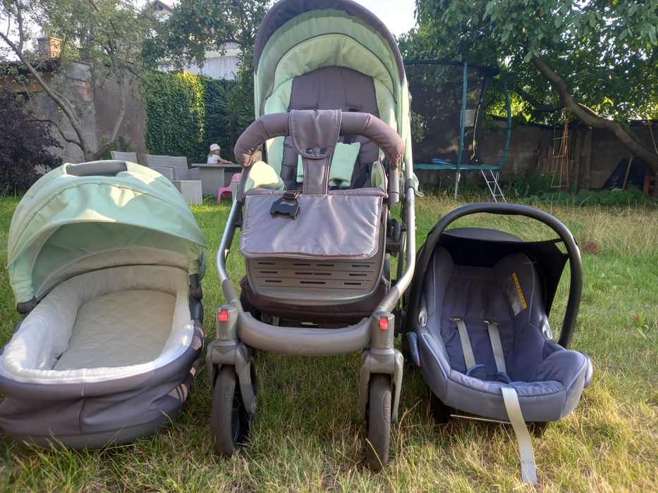 ZESTAW WÓZEK niemowlęcy (gondola+spacerówka+fotelik nosidło)