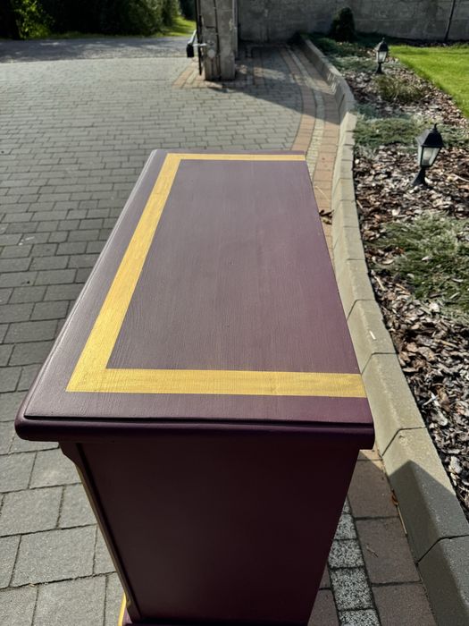 Odnowiona Komoda z szufladami   , ręcznie malowana