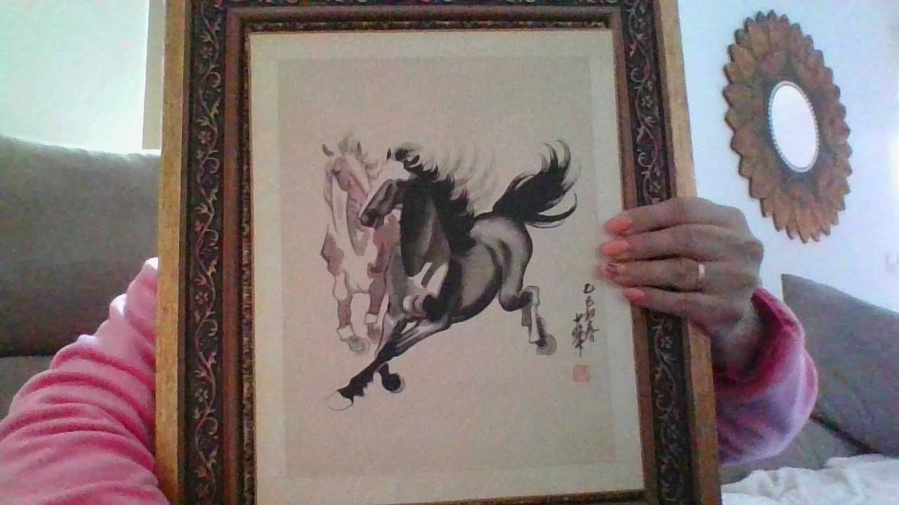 pintura tela pintor Xu Beihong -Dinastia Qing---Horse--Galloping