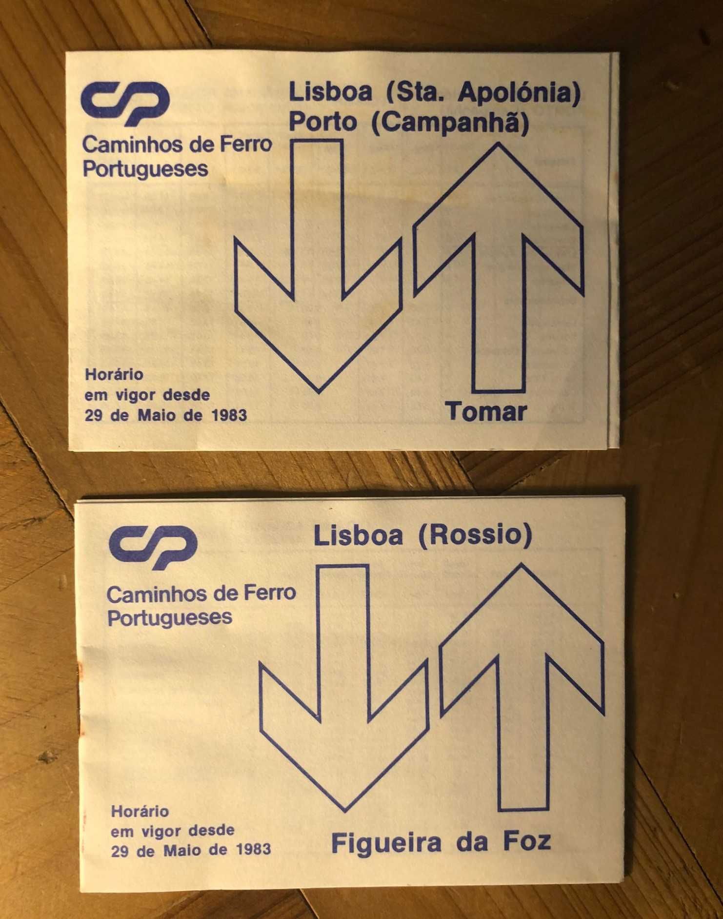 Horários CP Lisboa-Porto e Lisboa-Figueira da Foz: 1983