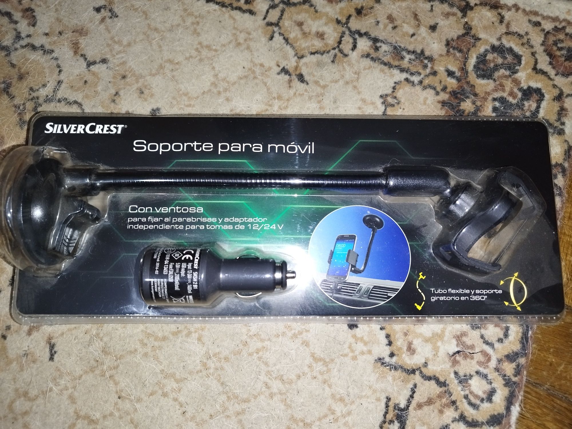 Suporte de telemóvel para carro e adaptador USB isqueiro Novo 6 euro