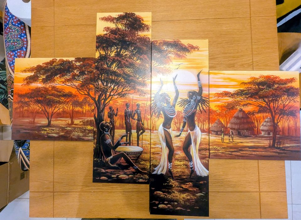 Obraz 4 częściowy plemię afrykańskie