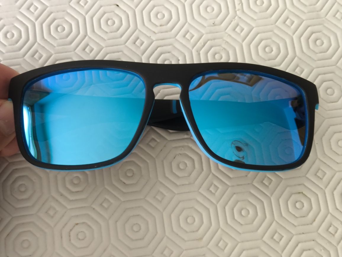 Novos - 3 pares óculos de sol polarizados (preto,azul, vermelho)