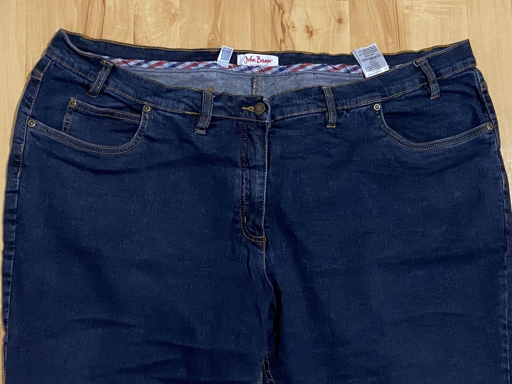 John Baner granatowe 54 7XL spodnie damskie jeasny dżinsy Vintage