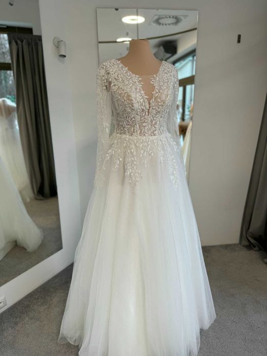 Przepiękna kobieca suknia ślubna Beata roz. 42 ivory, śmietankowa