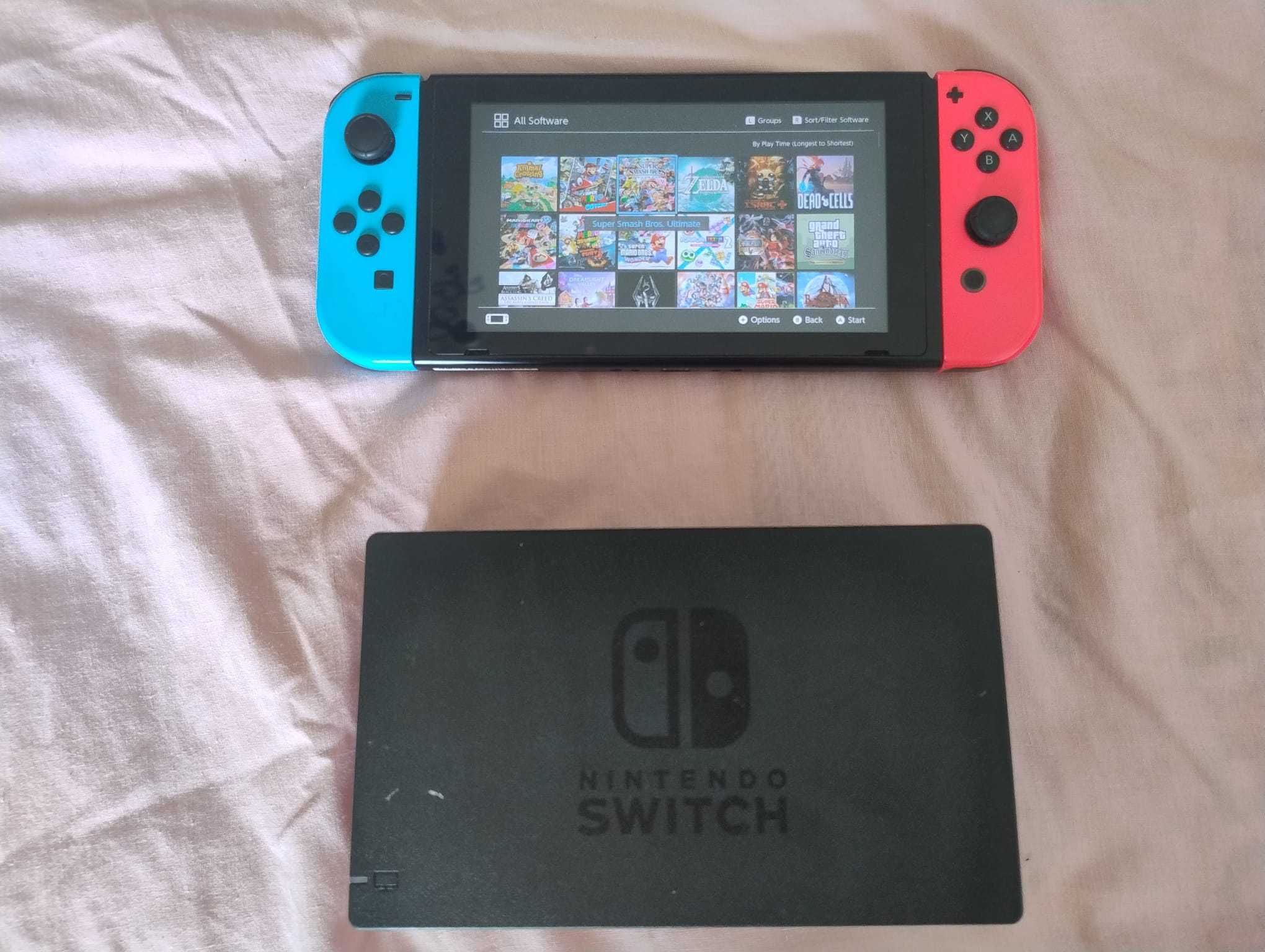 Nintendo Switch V2 Desbloqueado + microSD 1TB + 8bito adpter