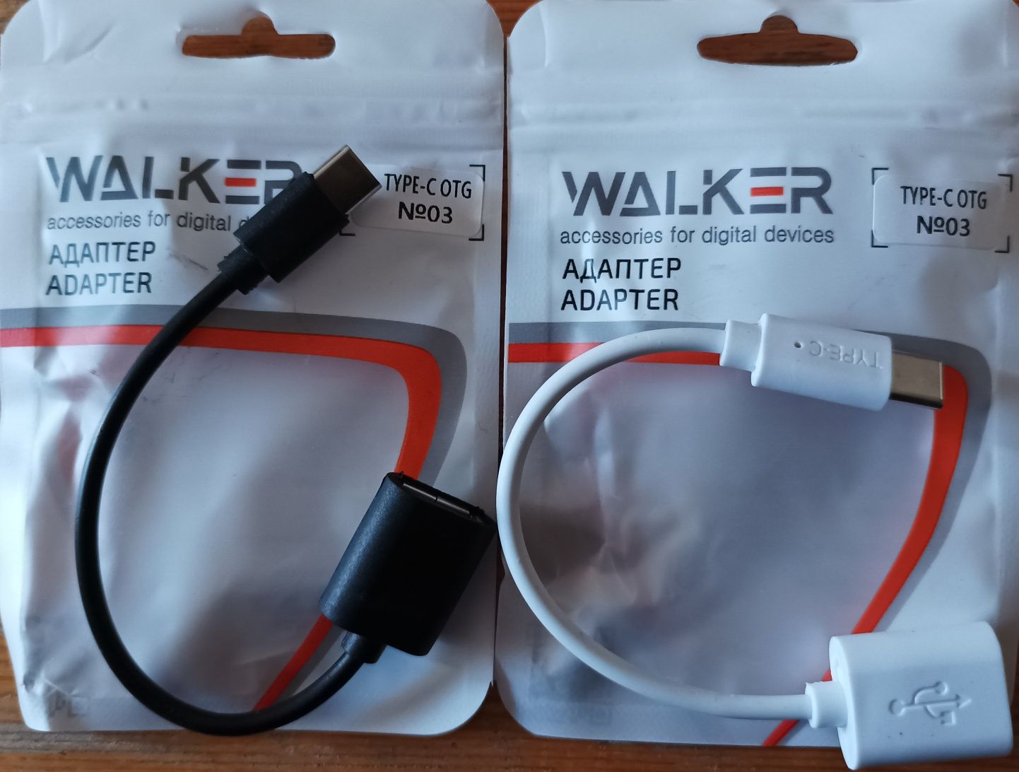 Адаптер (переходник) OTG Type-C Walker (black, white)