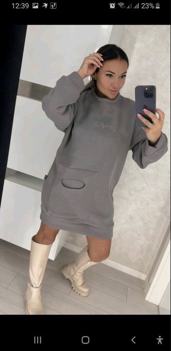 Платье свитшот туника с карманом Турция Lovekan