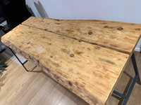 Lity drewniany stół/ława + 4 krzesła gratis