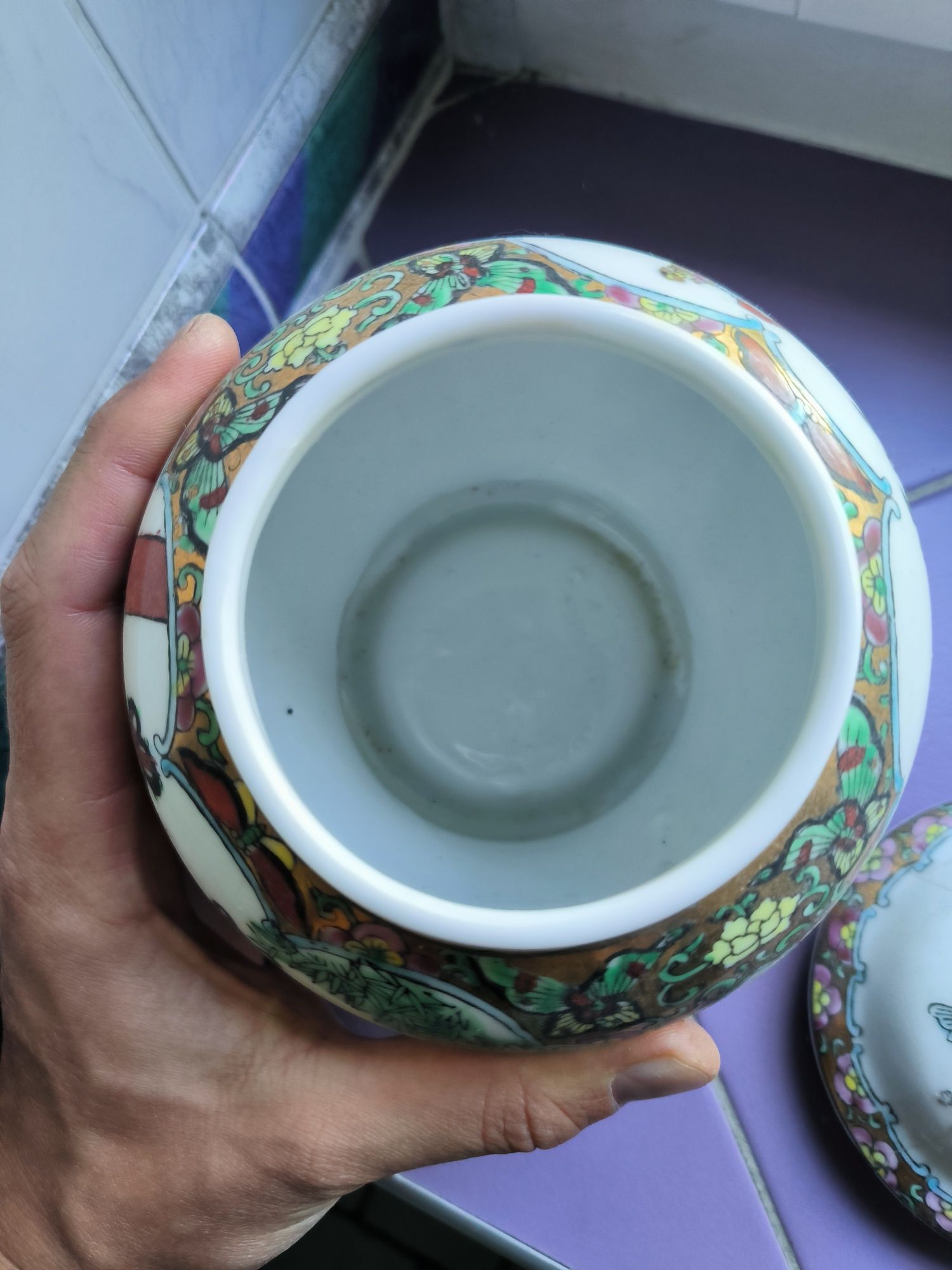 Waza chińska porcelanowa porcelana z Chin oryginalna kolorowa dzbanek