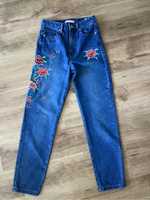 Spodnie jeansy damskie z wysokim stanem Rozmiar 32
