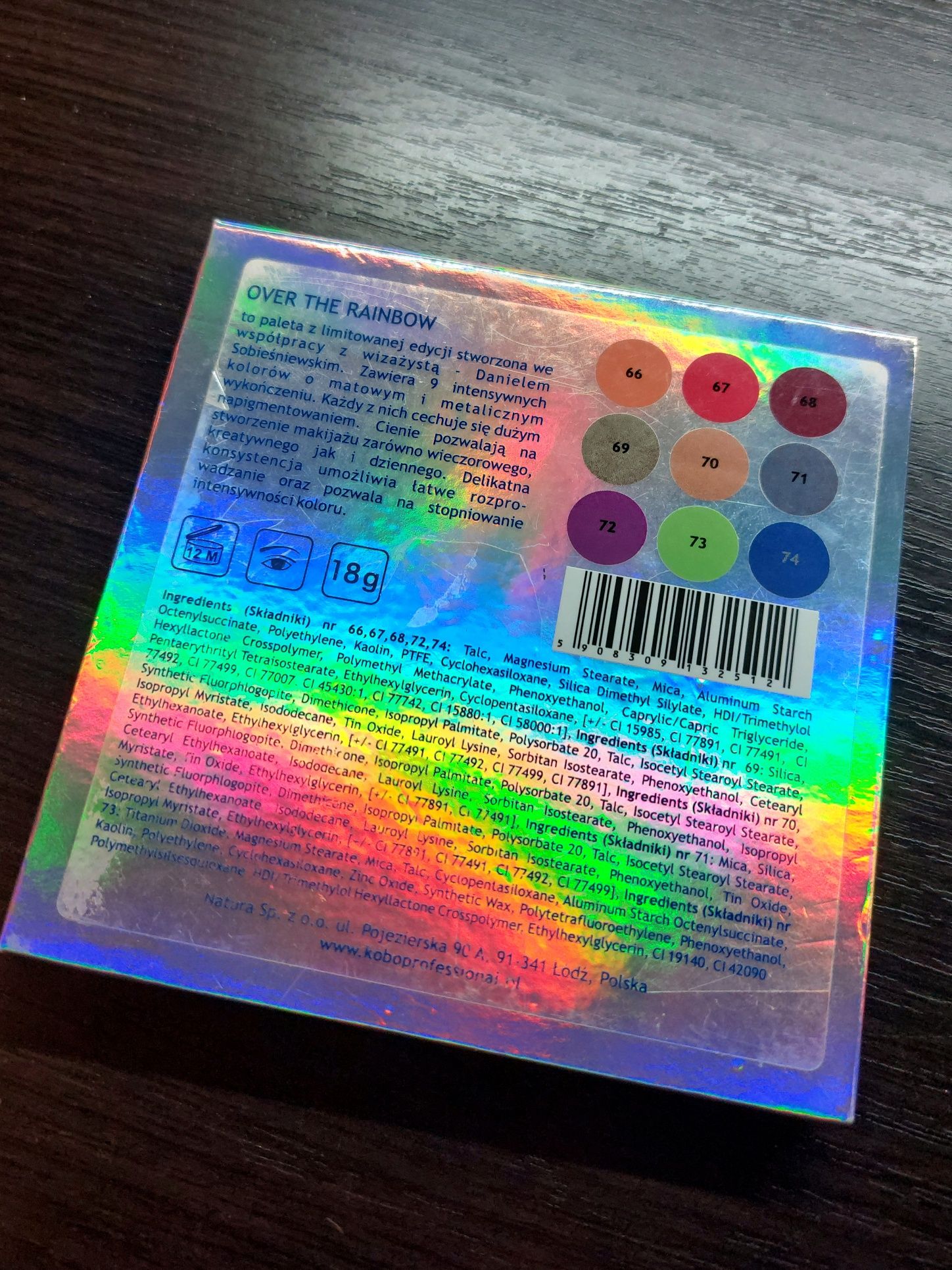 Kobo, Daniel Sobieśniewski - Over the rainbow. Paletka cieni do powiek