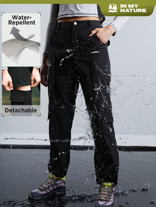 Spodnie Outdoor Wodoodporne 2W1 Spodenki Czarne Casual Shein Xl 42