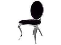 Krzesło czarne z chromowanymi nogami