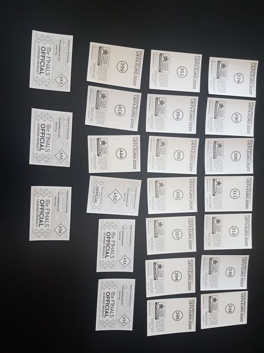 Cromos da coleção euro 2020
