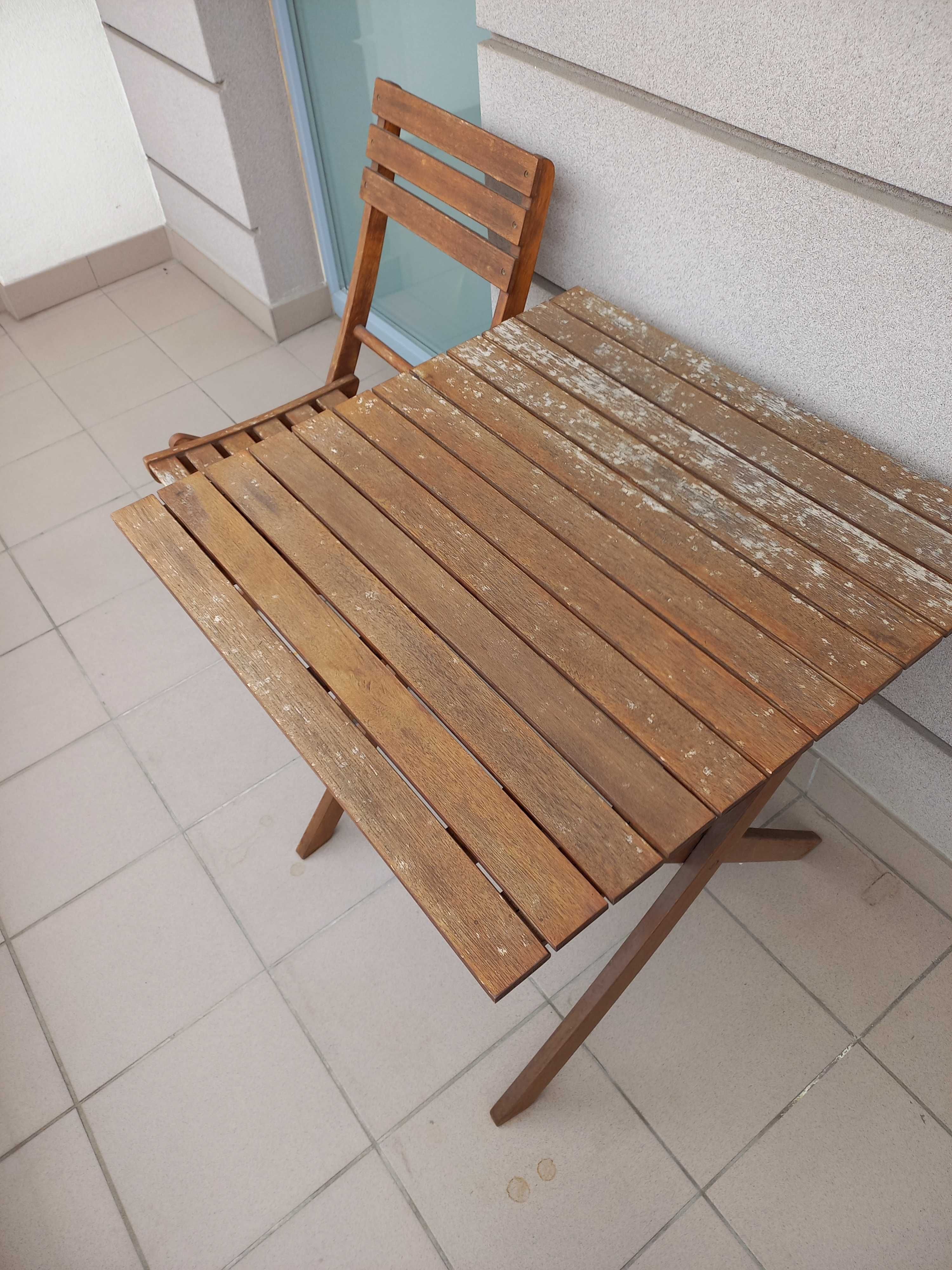 zestaw ogrodowy stół + 2 krzesła