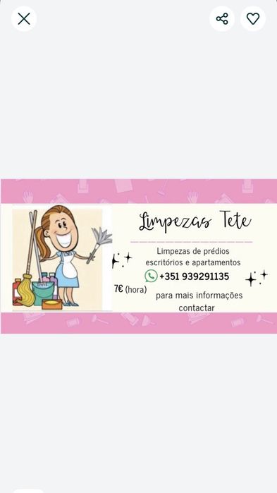 Faco limpezas 7€/hora