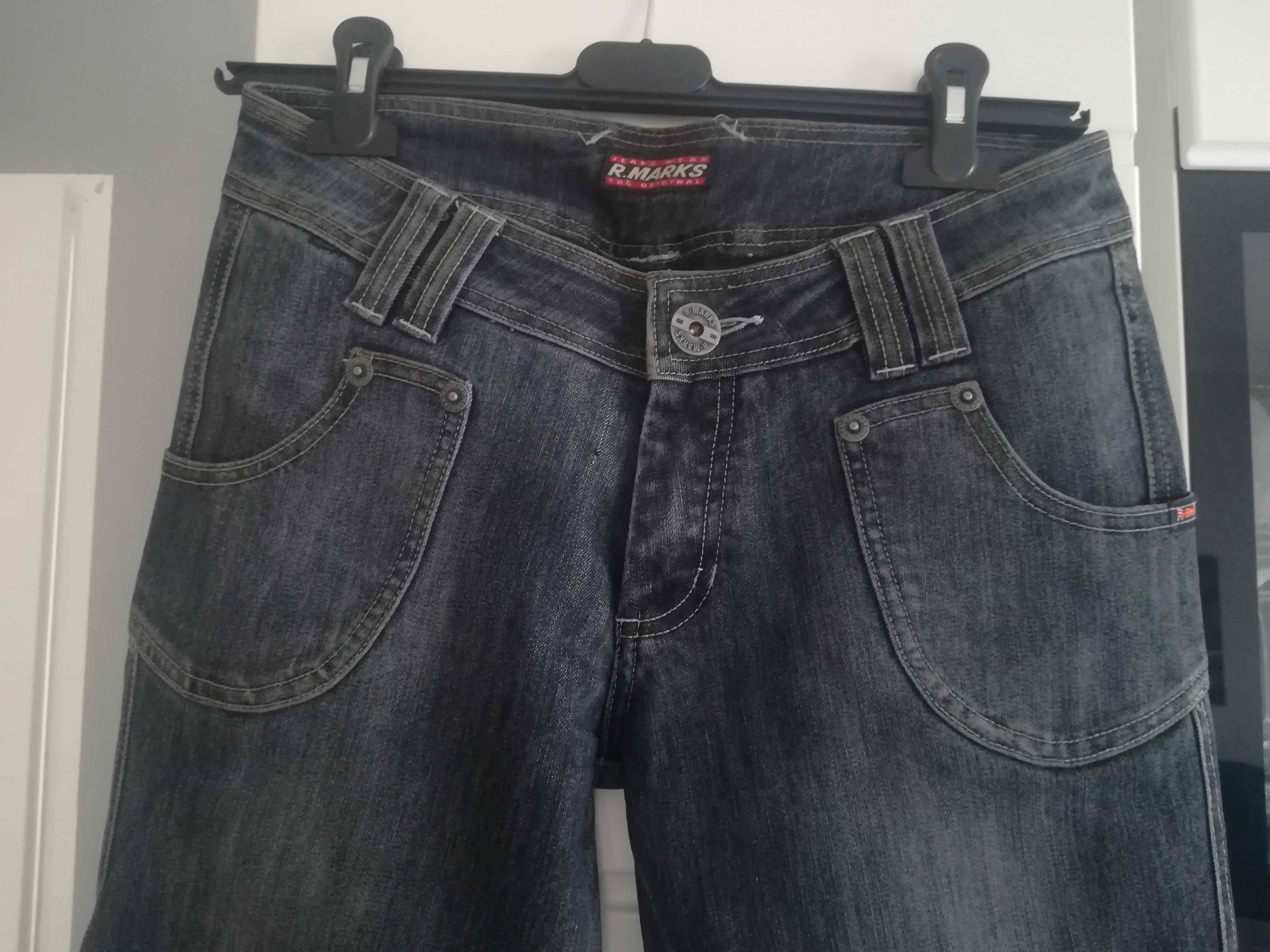 Spodnie jeansowe porządny jeans cieniowane S/M
