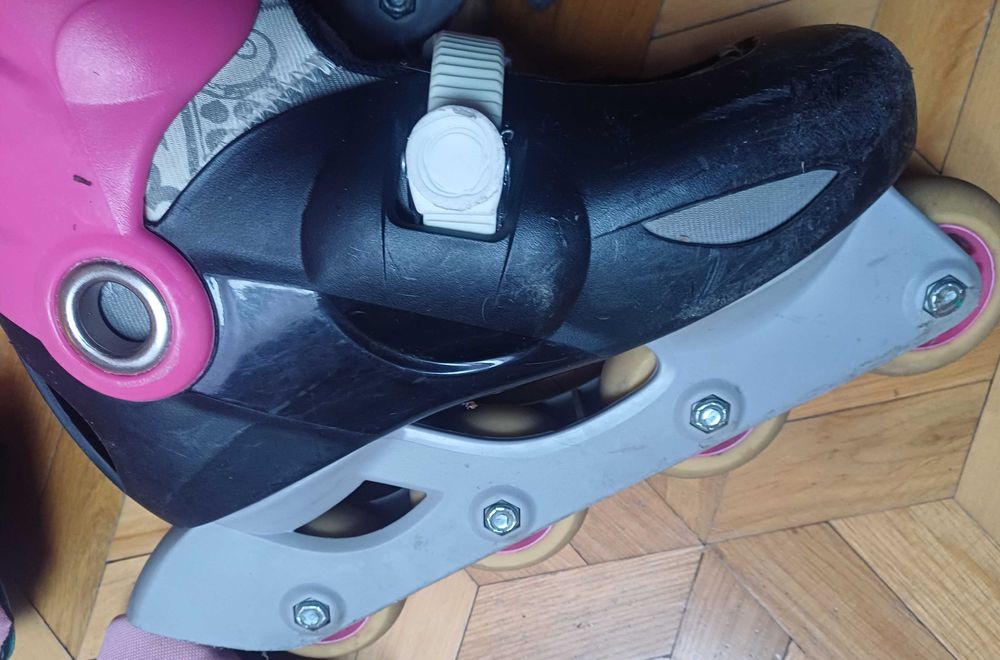 Rolki dziewczęce 34-36 + kask + ochraniacze + torba