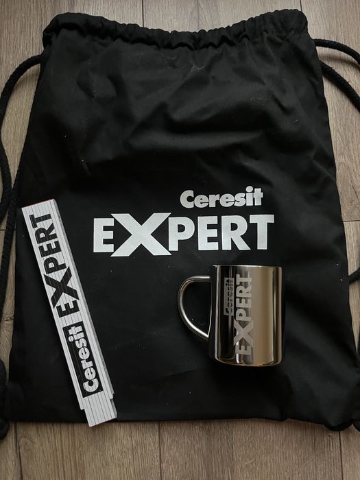 Gadżety ceresit. Worek, kubek, miarka drewniana