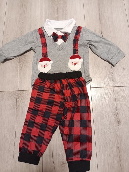 Komplet niemowlęcy świąteczny body+spodnie