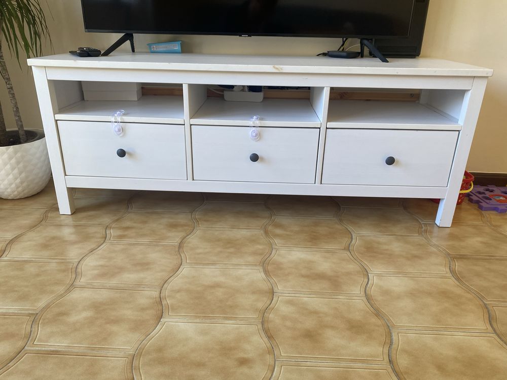 Movel TV Hemnes, branco, 1,48x0,47x0,57