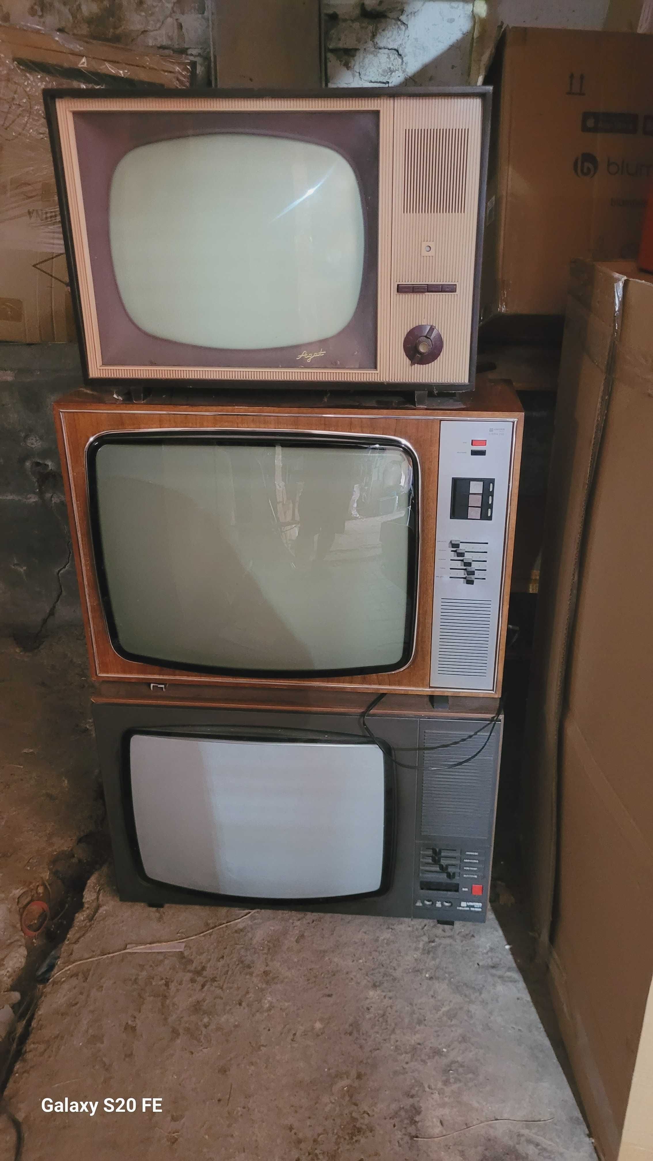 Stare telewizory Agat Unitra. 3 szt. Prl Retro