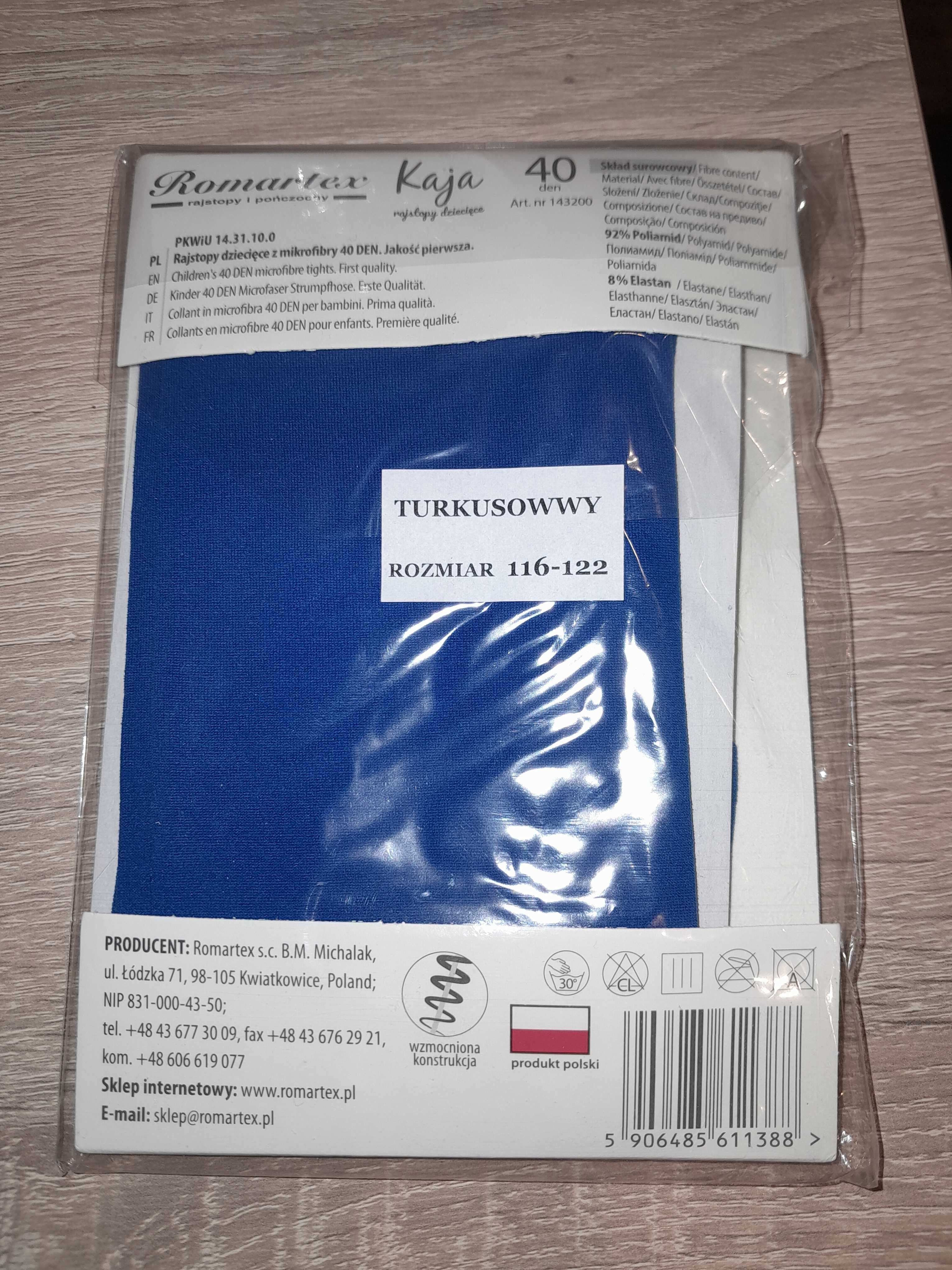 Nowe rajstopy dziewczęce romartex