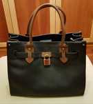 Mala tote preta e castanha TOMMY HILFIGER