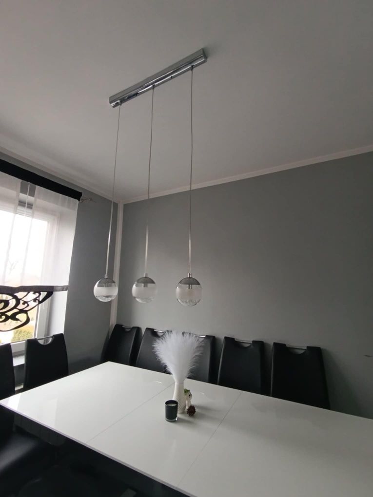 Lampa do jadalni kryształy 3 lampy z żarówka komplet