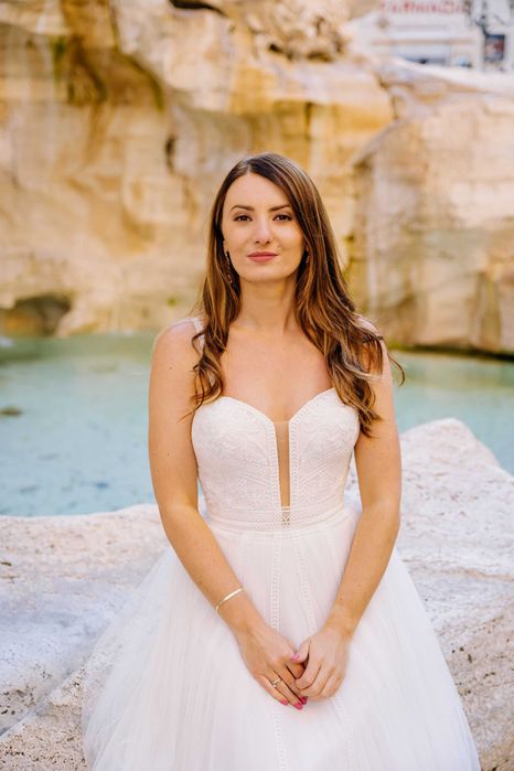 Suknia ślubna boho Lillian West 66168 za połowę ceny